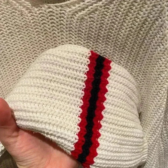 LIZ CLAIBORNE VINTAGE KNIT SWEATER RED BLACK M - Picture 4 of 4
